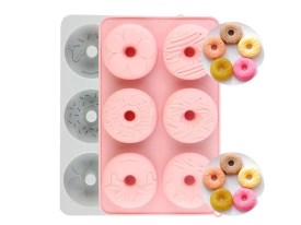 Molde silicona 6 donas decoradas